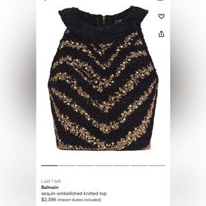 Balmain gold stud, zebra knit top